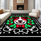 Playful Dog Holly Berry Wreath Rug