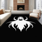 Spooky White Ghost Black Background Rug
