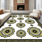 Golden Yellow Sunburst Medallion Rug