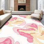 Sweet Blush Swirl Abstract Rug