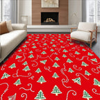 Festive Red Pine Garlands Rug
