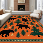Forest Woodland Creatures Orange Rug