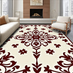 Bold Sanguine Bloom Ivory Area Centerpiece Rug