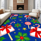 Red White Blue Christmas Lollipop Gift Rug