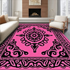 Bold Hot Pink Tribal Medallion Rug