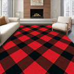 Red Black Buffalo Plaid Checks Rug