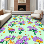 Groovy Purple Flower Bunch Pastel Rug