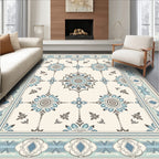Soft Blue Medallion Garden Rug