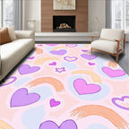 Soft Pastel Hearts Brushstrokes Rug