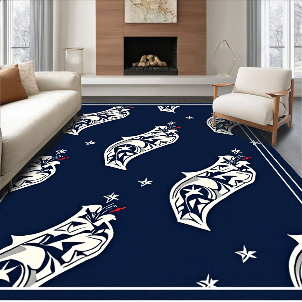 Dark Blue Tribal Creature Star Rug