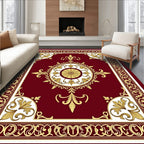 Crimson Gold Medallion Border Rug