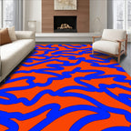 Bold Blue Winding Lines Rug