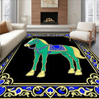 Emerald Horse Royal Blue Saddle Regal Frame Rug