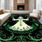 Ethereal Green Angelic Figure Rug