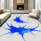 Bold Blue Splatter Abstract Splash Rug