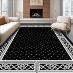 Black White Polka Dot Celtic Border Rug