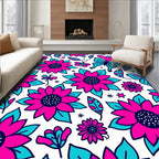 Vibrant Floral Butterfly Delight Rug