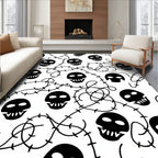 Monochromatic Skull Vine Repeat Rug