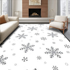 Silver Snowflake Winter Wonderland Rug