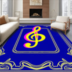 Bold Blue Treble Clef Harmony Rug