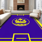 Royal Blue Yellow Sailing Ship Emblem Rug