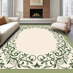 Green Vine Scrollwork Border Rug