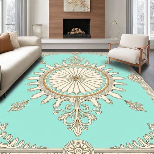 Aqua Palace Medallion Artwork Rug