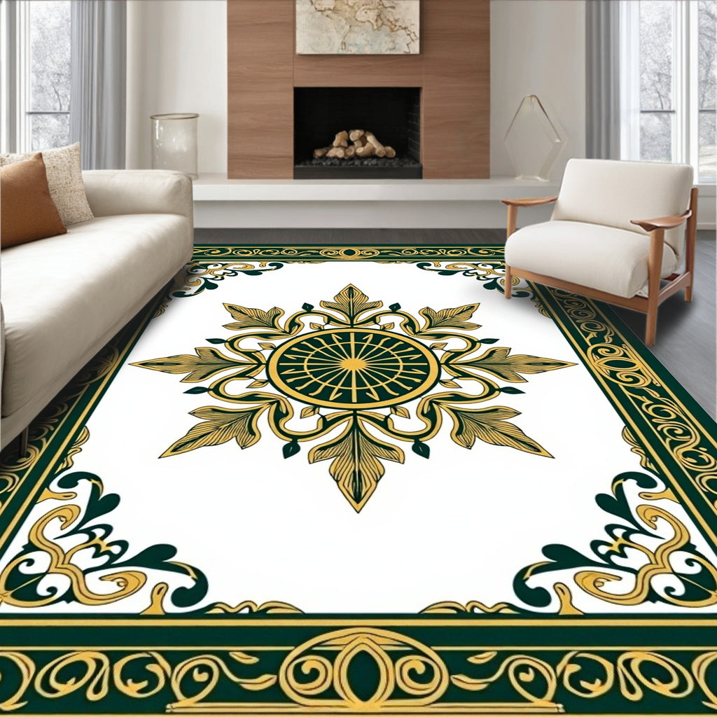 Emerald Gold Center Star Border Rug