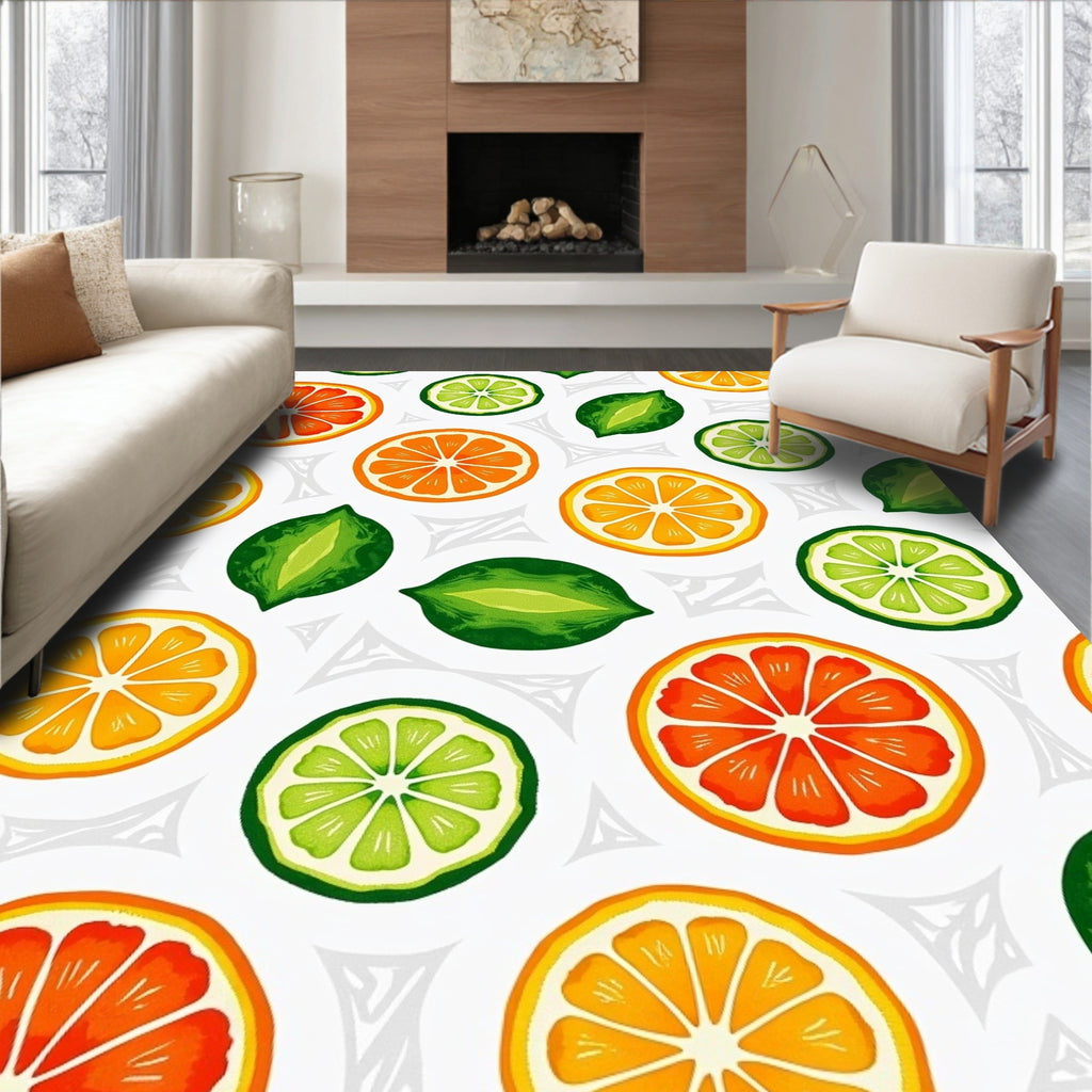 Citrus Fruit Slice Splash Rug