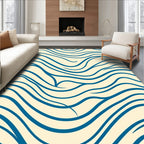Navy Wave Contemporary Art Rug