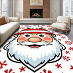 Classic Santa Claus Red Snowflakes Rug