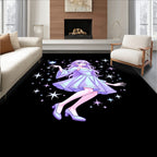 Kawaii Stardust Princess Lavender Stars Rug