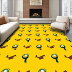 Yellow Green Gold Eyeball Motif Rug