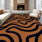 Bold Amber Swirling Lines Rug