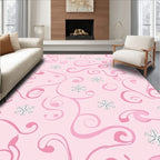 Pink Swirl Snowflake Winter Whimsy Rug