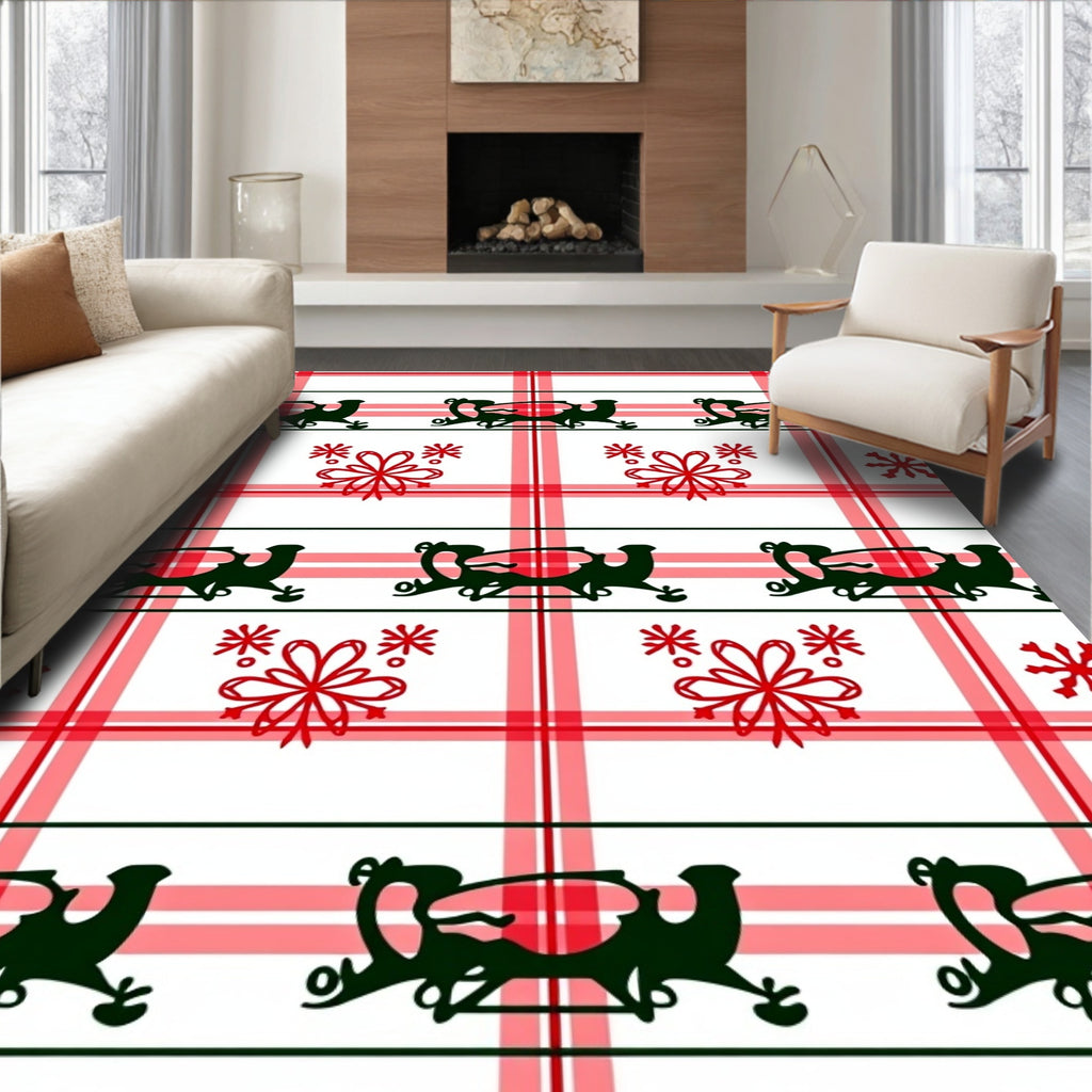 Red Buffalo Check Festive Animal Rug