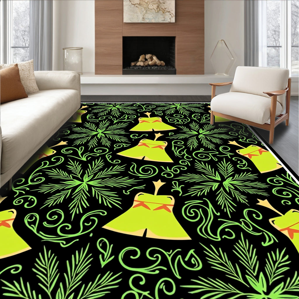 Lime Green Tribal Tent Swirl Rug