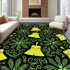 Lime Green Tribal Tent Swirl Rug