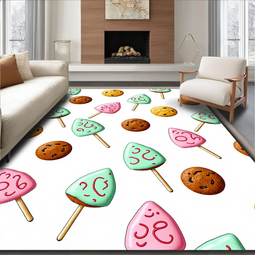 Sweet Treats Ice Pop And Cookie Rug