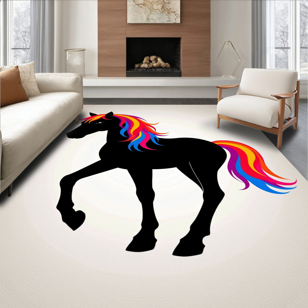 Vibrant Rainbow Mane And Tail Horse Rug