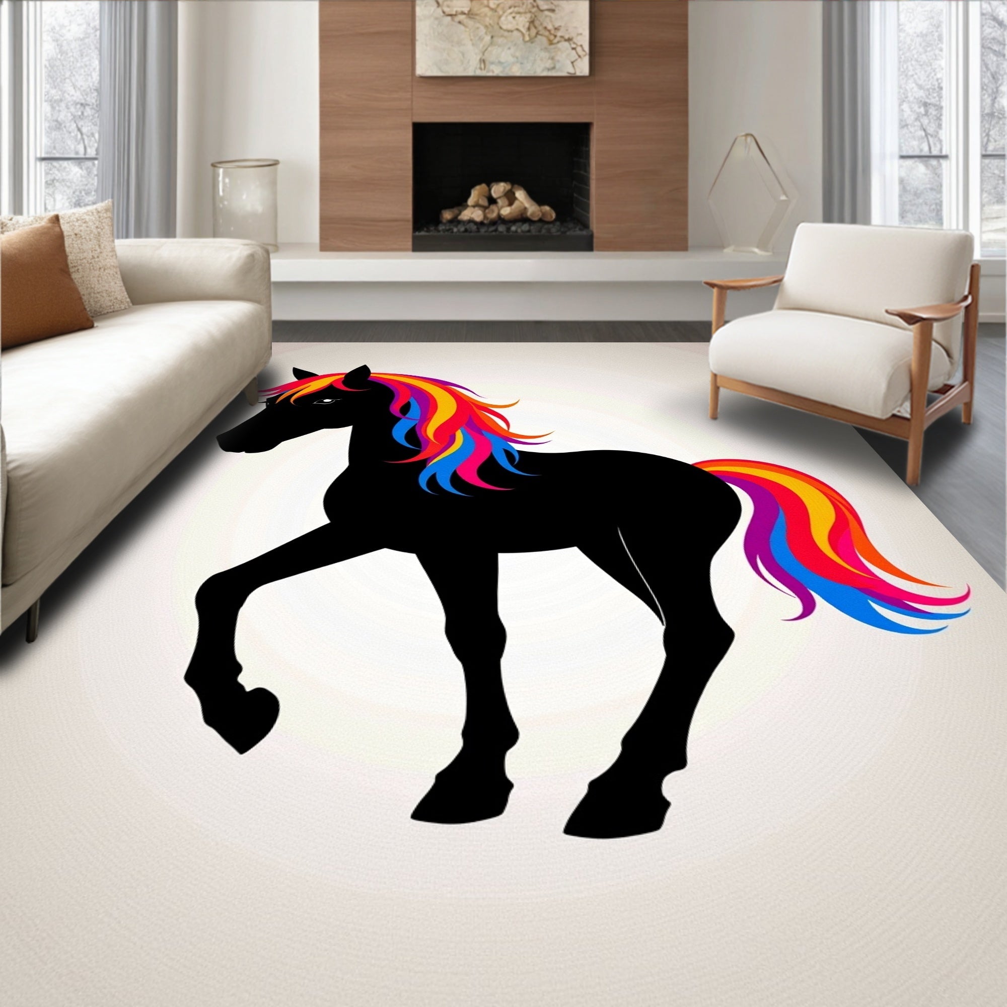 Vibrant Rainbow Mane And Tail Horse Rug