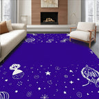 Whimsical White Starry Hourglass Border Rug