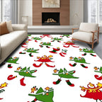Whimsical Red Green Tree Elves Rug