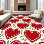 Red Heart Vine Whimsical Garden Rug