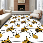 Minimalist Gold Abstract Forms Rug