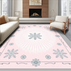 Pink Snowflake Burst Medallion Rug