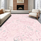 Pale Pink Whimsical Swirl Flora Rug