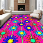 Vibrant Pink Flower Power Garland Rug