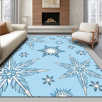 Light Blue Snowflake Winter Wonderland Rug