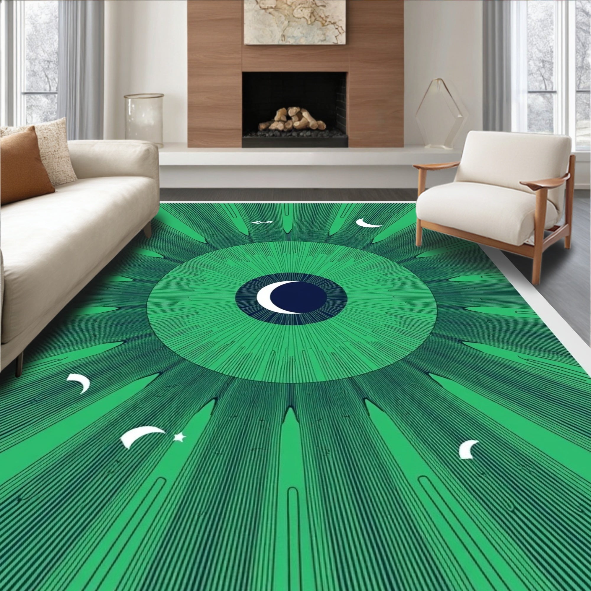 Emerald Green Celestial Eye Rug